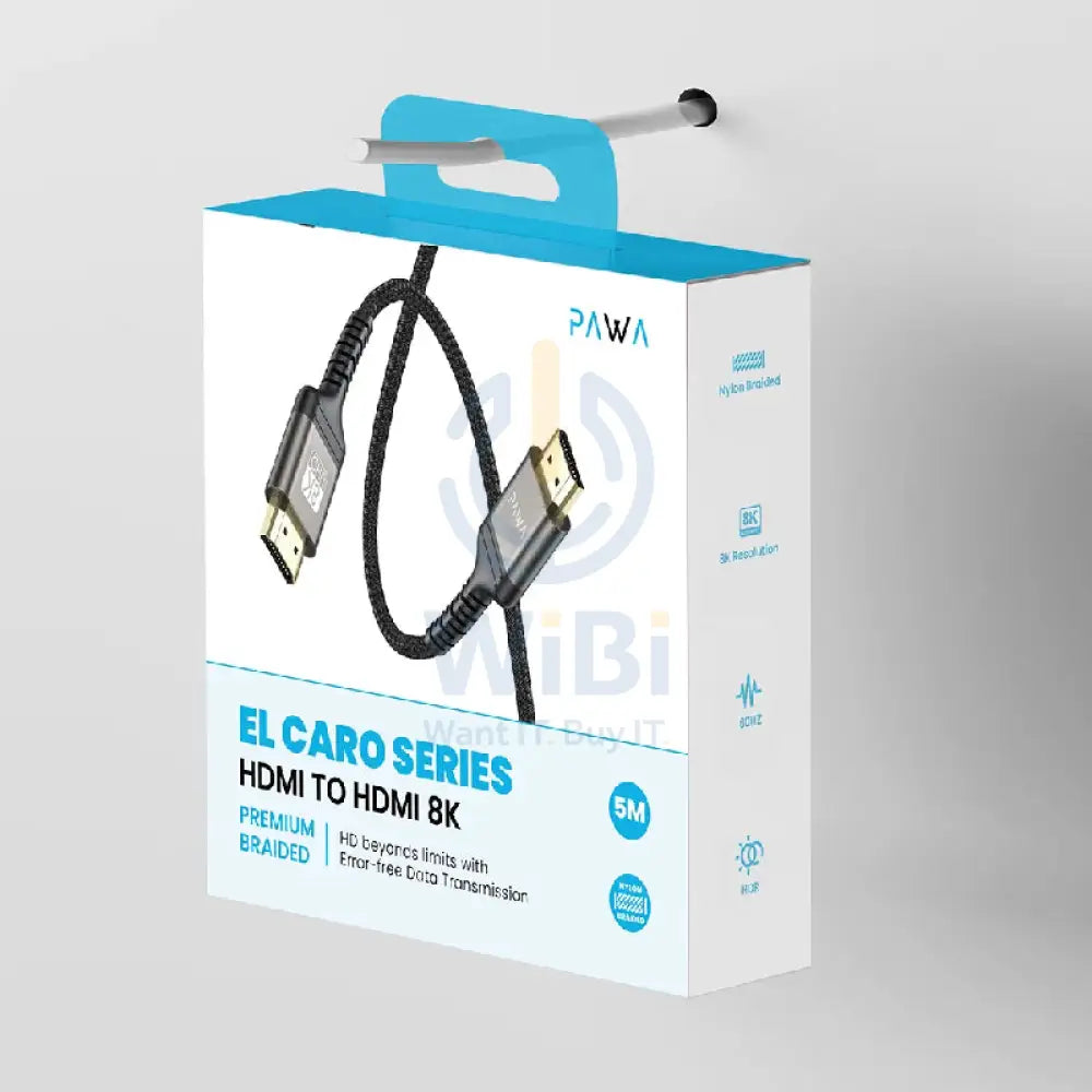Pawa El-Caro Series Braided HDMI to HDMI 8K Cable - 5 Meter / Black Accessories > Cables & Converters > Cables > Offer