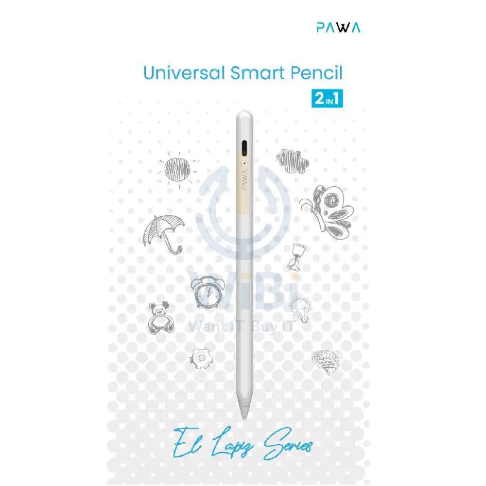 Pawa El Lapiz Series 2-in-1 Universal Smart Pencil - White Accessories > Mobiles & Tablets > Tablets > Stylus & Pencil