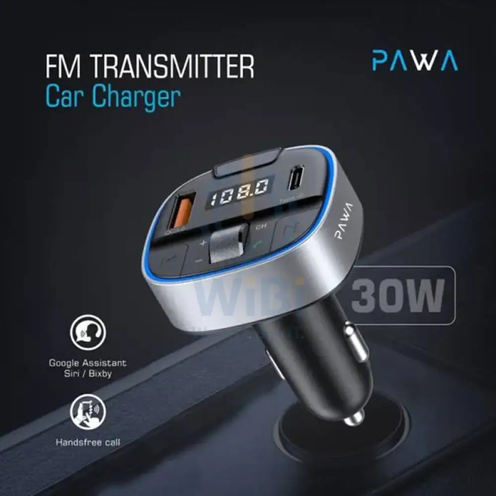 PAWA FM Transmitter Car Charger 30W - Black Accessories > Power Adapters