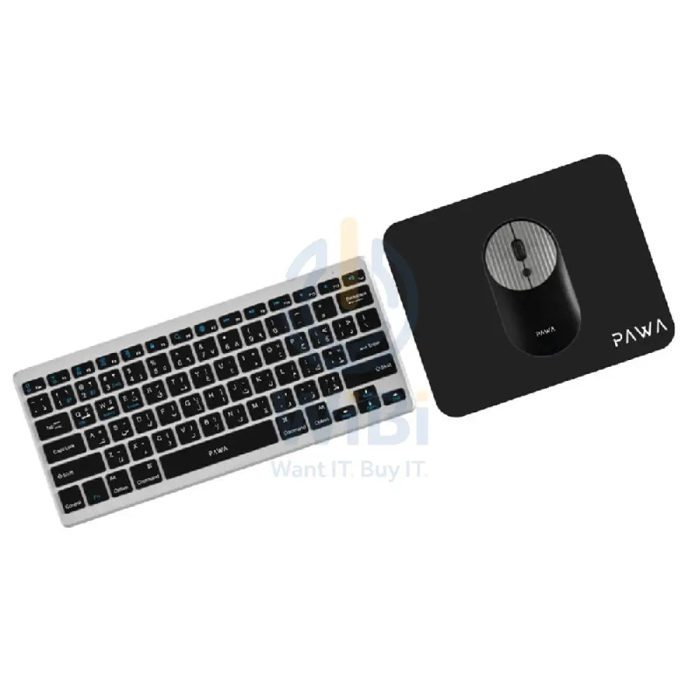 PAWA Keyboard & Mouse Combo - Bluetooth / 2.4GHz / 1600dpi / Arb/Eng / Grey/Black - Keyboard & Mouse Combo Accessories