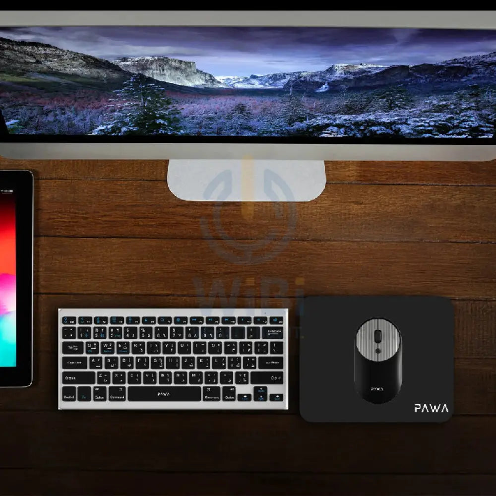 PAWA Keyboard & Mouse Combo - Bluetooth / 2.4GHz / 1600dpi / Arb/Eng / Grey/Black - Keyboard & Mouse Combo Accessories