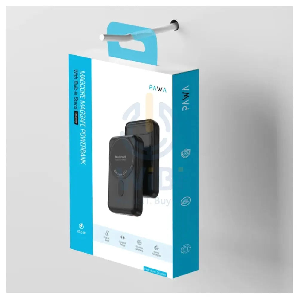 Pawa MagCore MagSafe Power Bank With Built-In Stand - 10000mAh / Black Accessories > Power Bank
