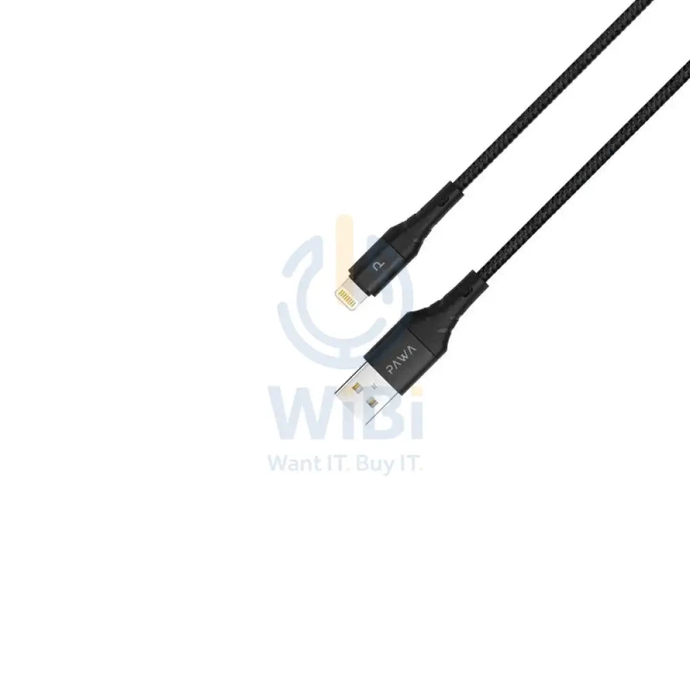 Pawa Nylon Braided 2.4A Data & Quick Charging Lightning Cable 2m/6.5ft - Black Accessories > Cables & Converters >