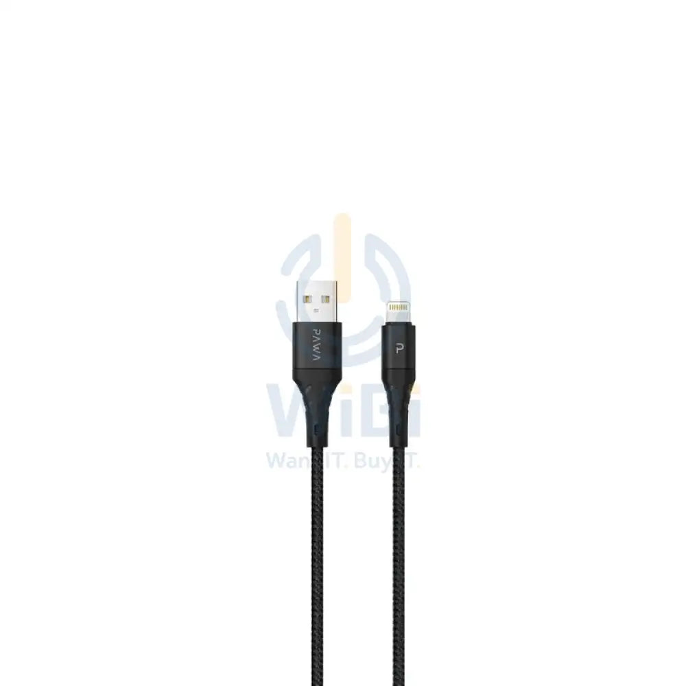 Pawa Nylon Braided 2.4A Data & Quick Charging Lightning Cable 2m/6.5ft - Black Accessories > Cables & Converters >