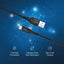 Pawa Nylon Braided 2.4A Data & Quick Charging Lightning Cable 2m/6.5ft - Black Accessories > Cables & Converters >