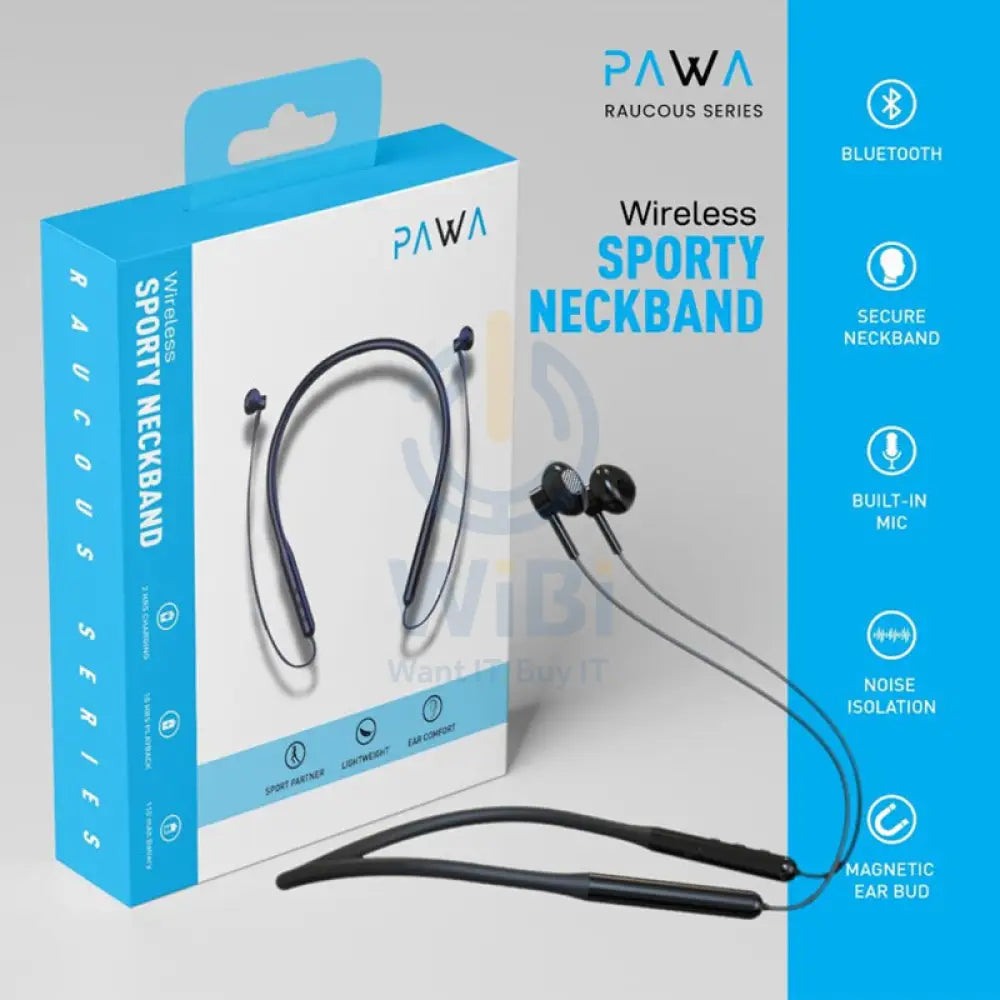PAWA Wireless Sporty Neckband - Black Accessories > Audio > Headphones