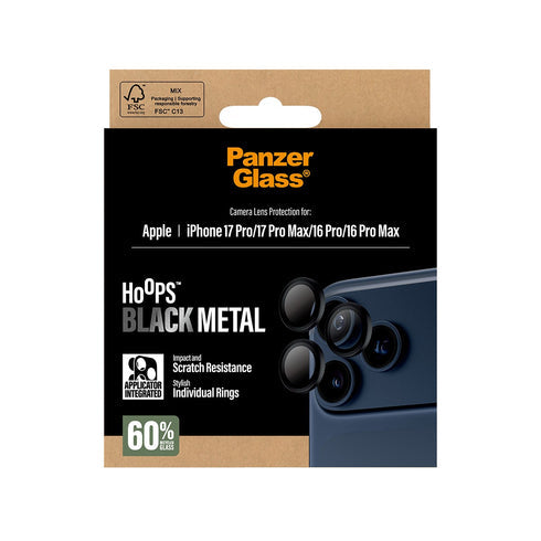 PanzerGlass® Hoops Camera Lens Protector For iPhone 17 Pro / 17 Pro Max - Black