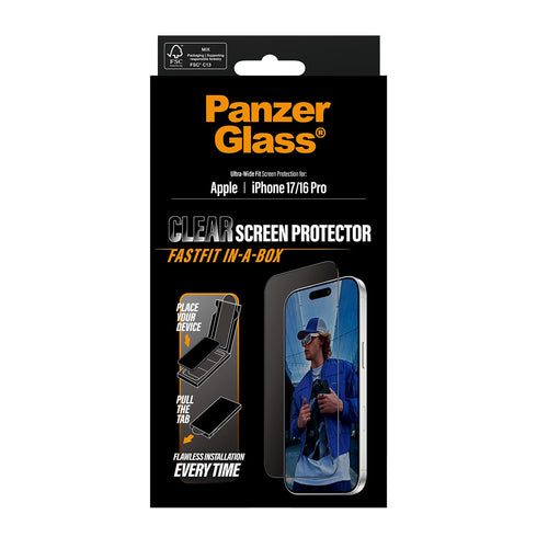 PanzerGlass® Ultra-Wide Fit Privacy Screen Protector For iPhone 17 - Clear