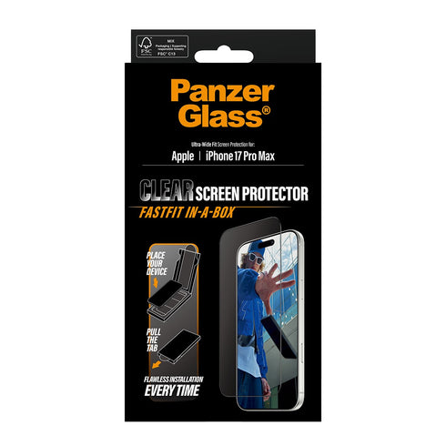 PanzerGlass® Ultra- Wide Fit Screen Protector For iPhone 17 Pro Max - Clear