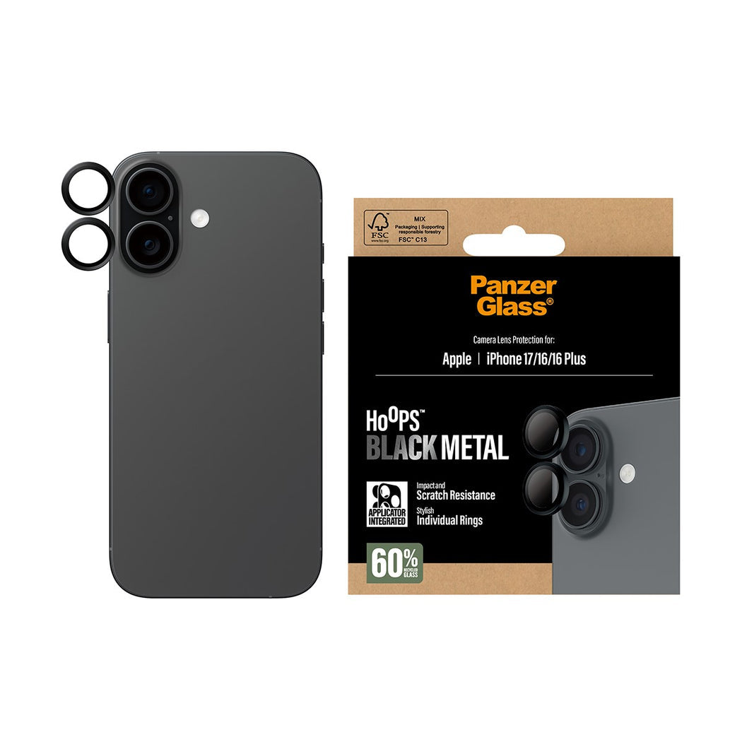 PanzerGlass Hoops Black Camera Lens Protector - for iPhone 17