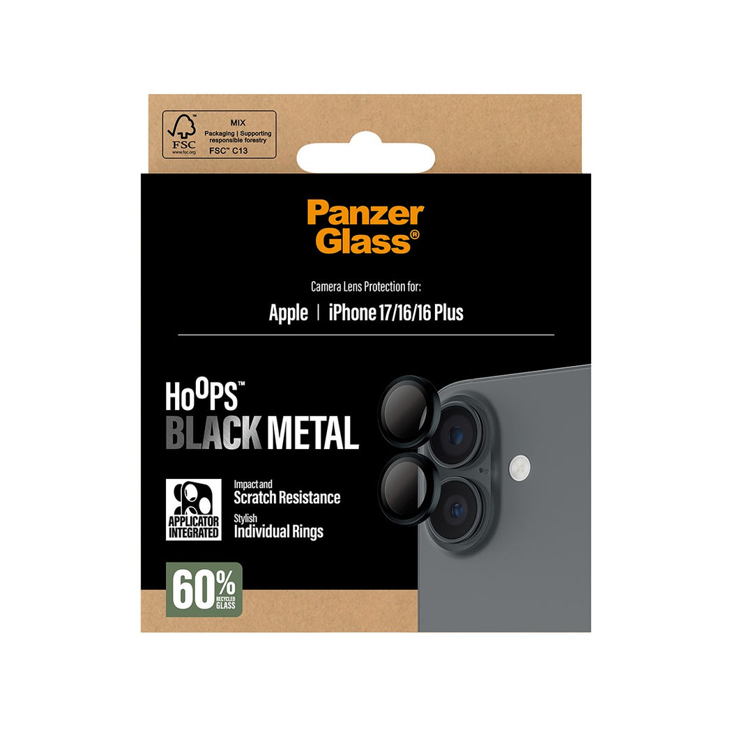 PanzerGlass Hoops Black Camera Lens Protector - for iPhone 17