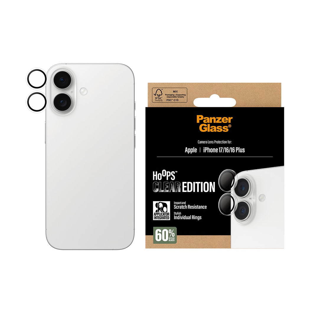 PanzerGlass Hoops Transparent Camera Lens Protector - for iPhone 17