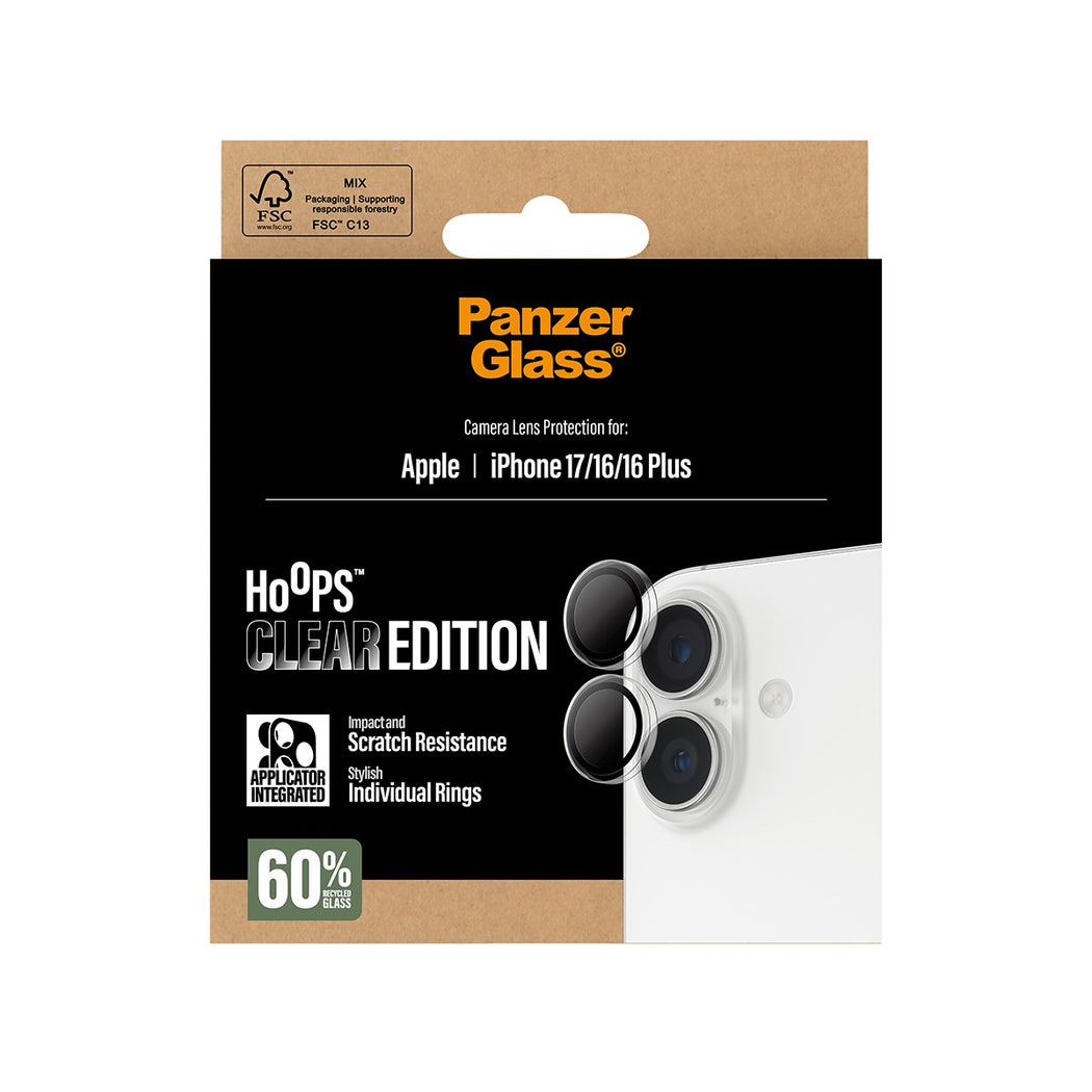 PanzerGlass Hoops Transparent Camera Lens Protector - for iPhone 17