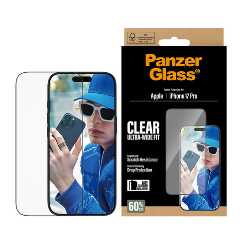 PanzerGlass® Ultra- Wide Fit Screen Protector For iPhone 17 Pro - Clear