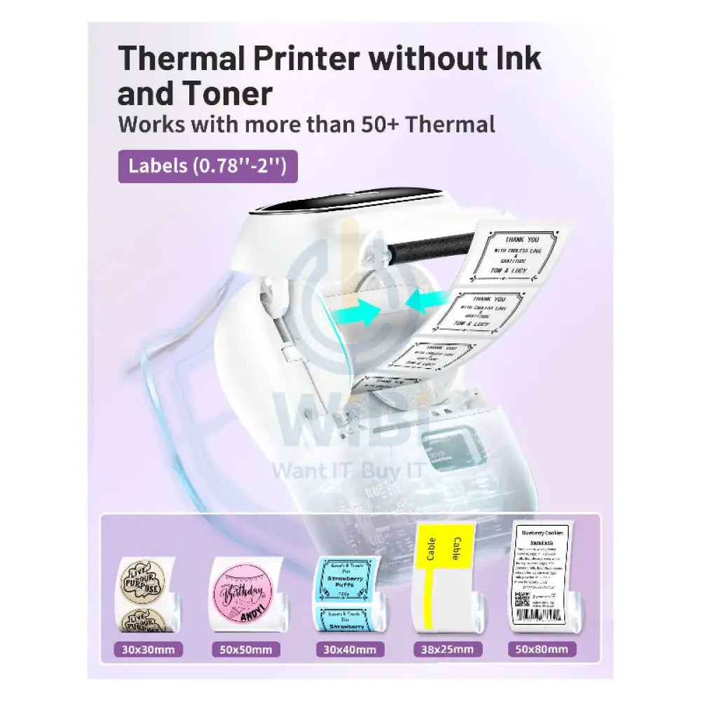 Phomemo M110 Bluetooth Portable Thermal Business Label Maker - 203dpi / 1500mAh / White Accessories > Printers &