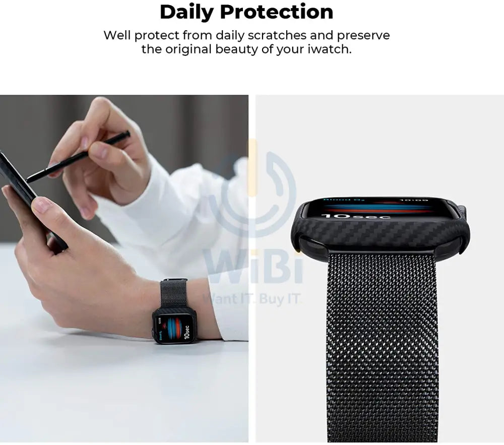 Pitaka Apple Watch 44mm Series 6/5/4/SE/SE2 Air Case - Karbon Accessories > Smart Watches > Cases & Screen Protectors