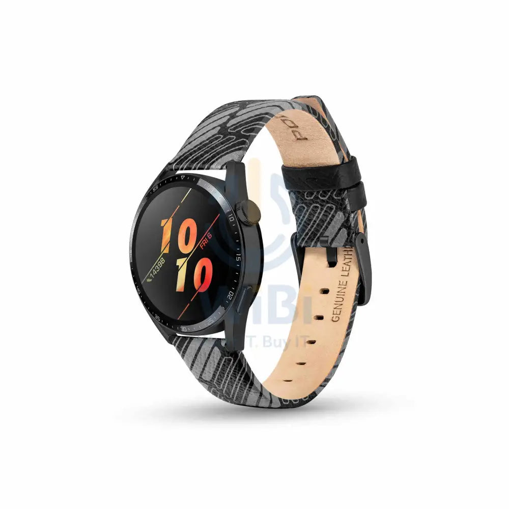 Police Mono Apple Watch 38/40/41mm Smart Watch 20mm Leather Strap - Black Accessories > Smart Watches
