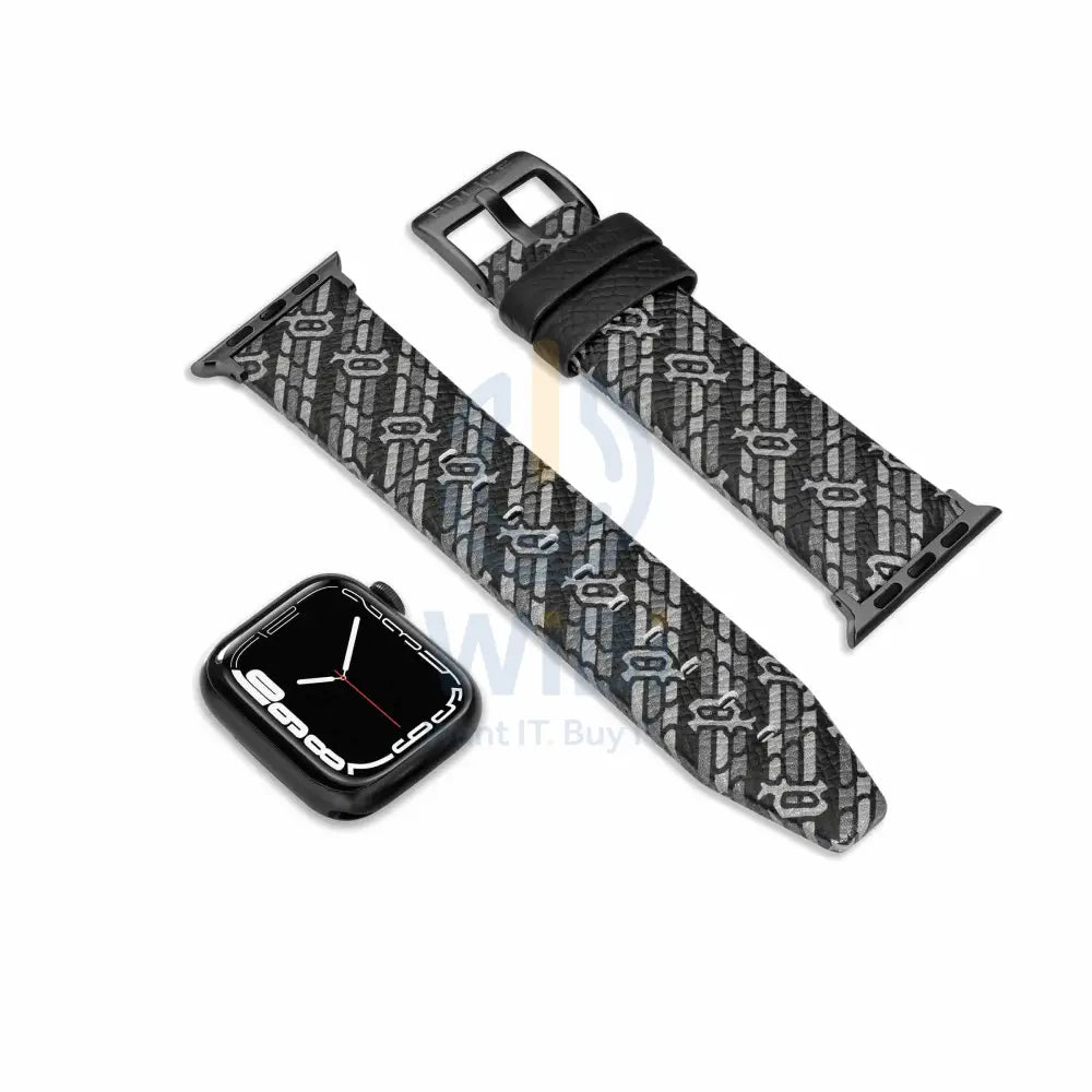 Police Mono Apple Watch 38/40/41mm Smart Watch 20mm Leather Strap - Black Accessories > Smart Watches