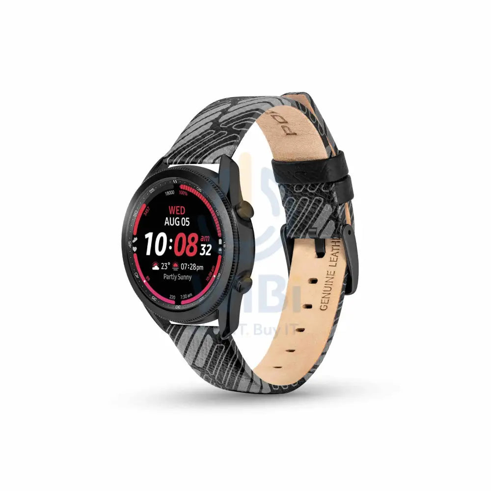 Police Mono Apple Watch 38/40/41mm Smart Watch 20mm Leather Strap - Black Accessories > Smart Watches