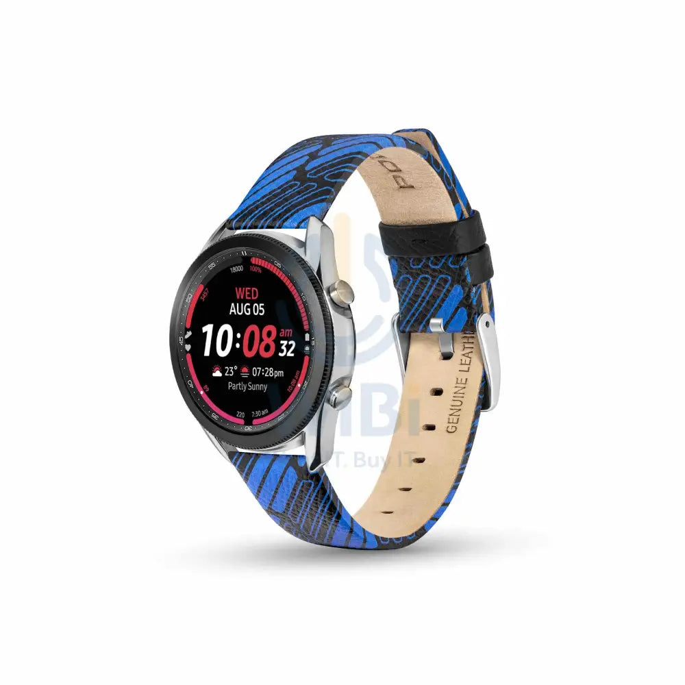 Police Mono Apple Watch 38/40/41mm Smart Watch 20mm Leather Strap - Blue Accessories > Smart Watches