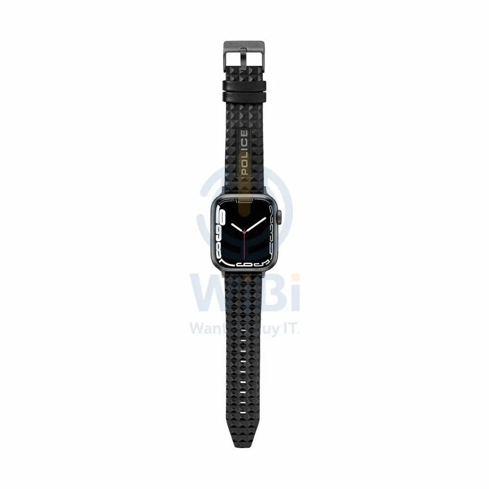 Police Pyramid Apple Watch 38/40/41mm Smart Watch 20mm Leather Gun Strap - Black Accessories > Smart Watches