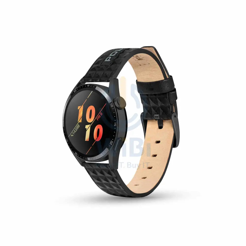Police Pyramid Apple Watch 38/40/41mm Smart Watch 20mm Leather Gun Strap - Black Accessories > Smart Watches