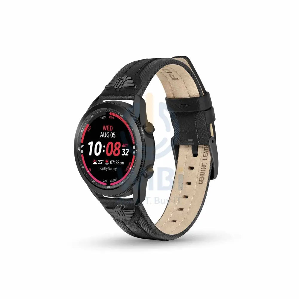 Police Wings Apple Watch 38/40/41 Smart Watch 20mm Leather (Gun Metal Buckle) Strap - Black Accessories > Smart Watches