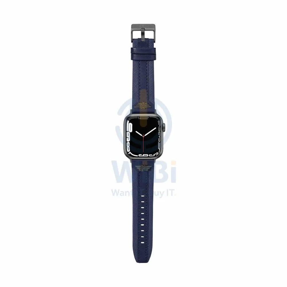 Police Wings Apple Watch 38/40/41 Smart Watch 20mm Leather (Gun Metal Buckle) Strap - Blue Accessories > Smart Watches