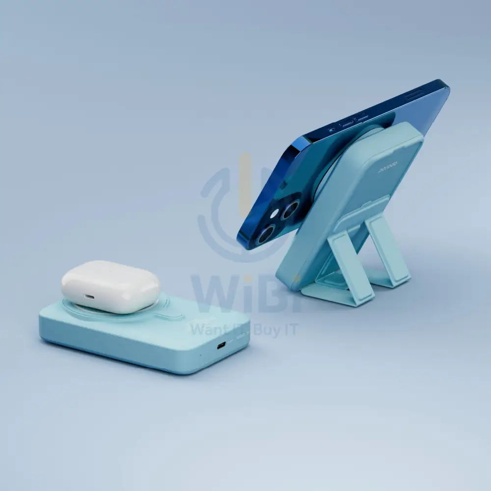 Porodo 10000mAh Magsafe Power Bank With Foldable Stand - Blue Accessories > Power Bank