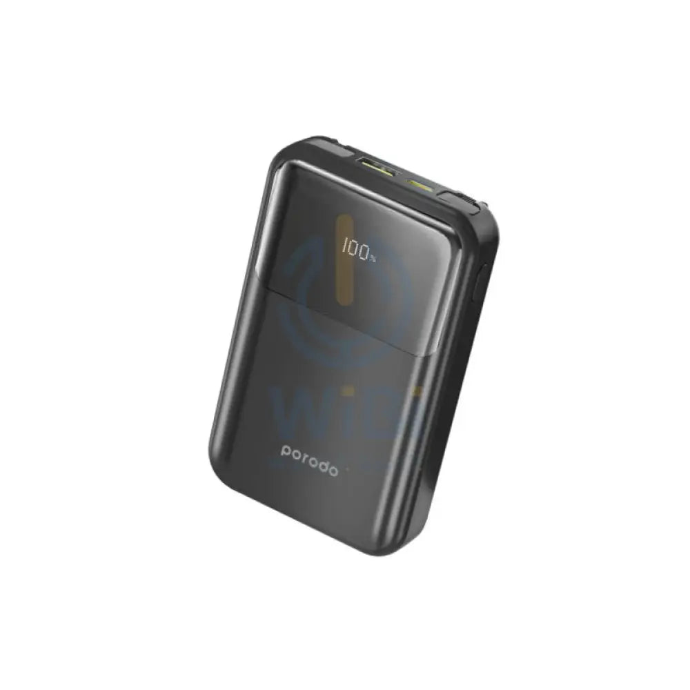Porodo 10000mah Power Bank Built-in Removable Cables Quick Charge & Compact - Black Accessories > Power Bank