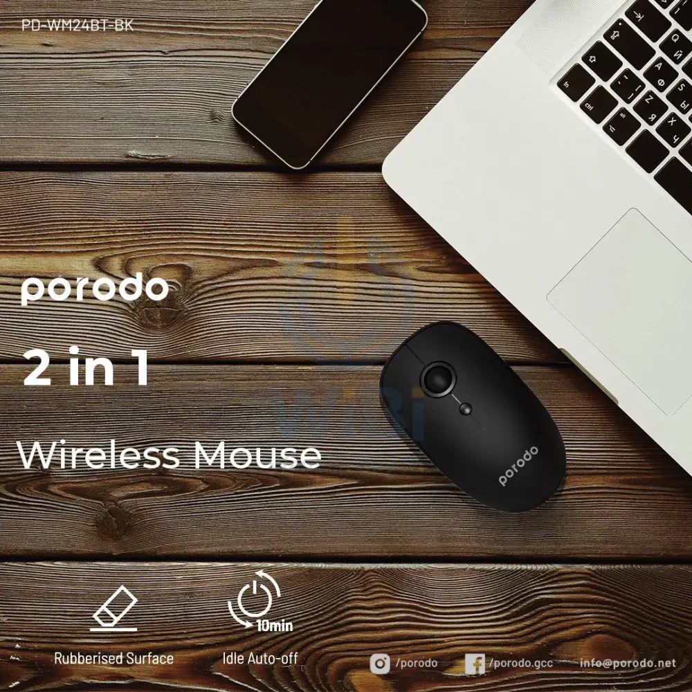 Porodo 2-in-1 Wireless Mouse Accessories > Keyboard & Mouse