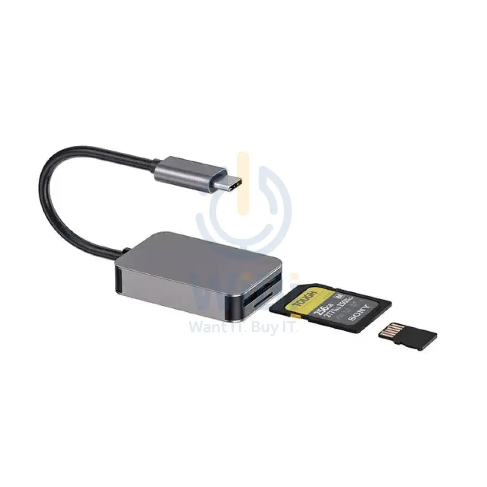 Porodo 2in1 USB-C Card Reader Storage > Memory Cards