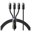 Porodo 3-IN-1 Digital-Display Fast Charging 1.2M Cable C to C + L + M - Black Accessories > Cables & Converters > Cables