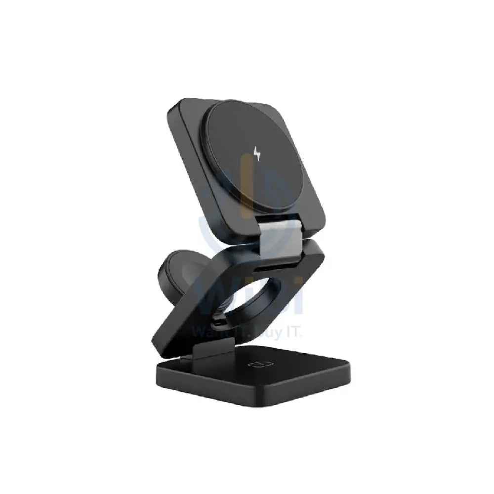 Porodo 3in1 MagSafe Wireless Foldable Fast Charger - 15W / Black Accessories > Power Adapters