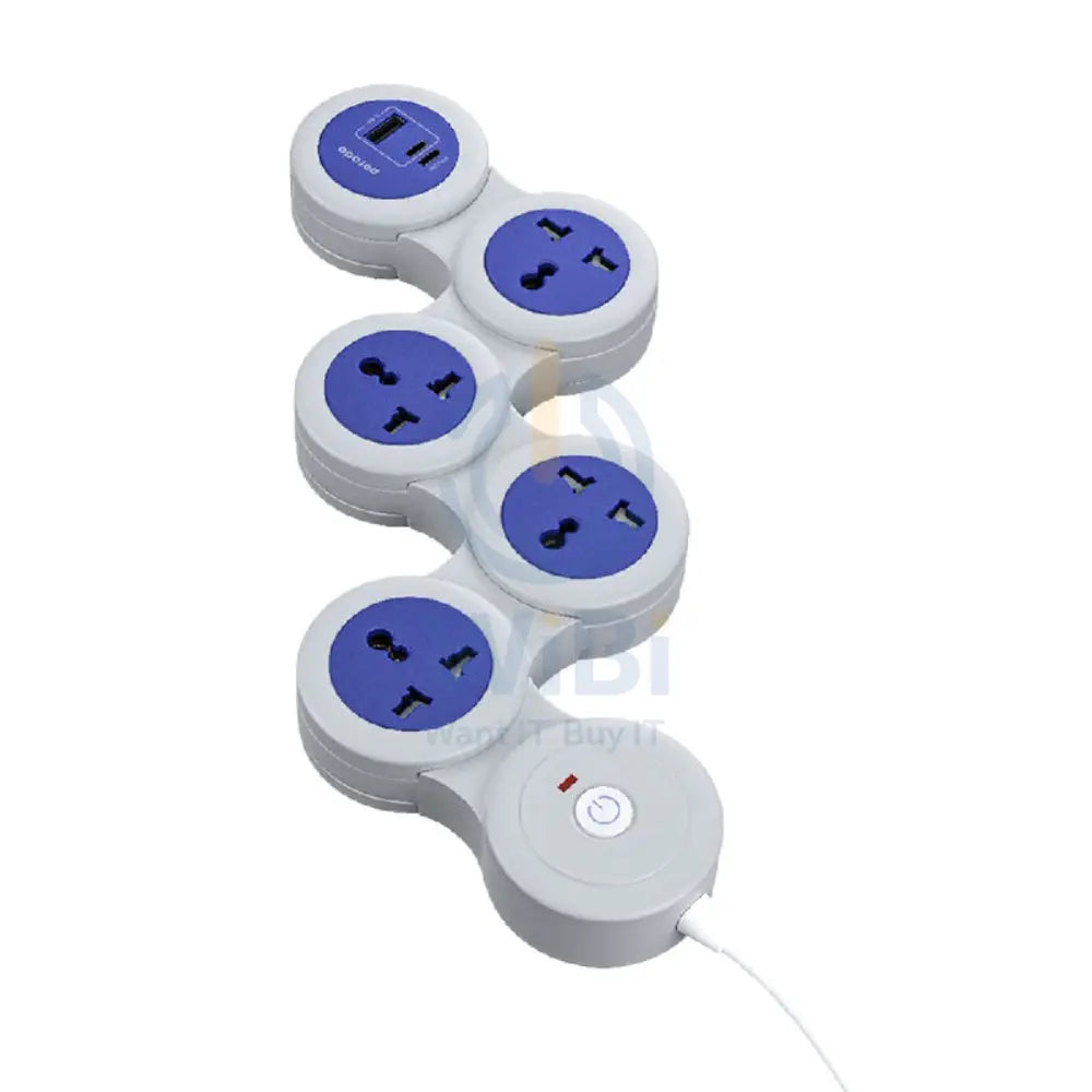 Porodo 4 AC Multiport Socket with UK Plug - 20W / 1.8 Meter / Grey Accessories > Power > Power Protection > Surge