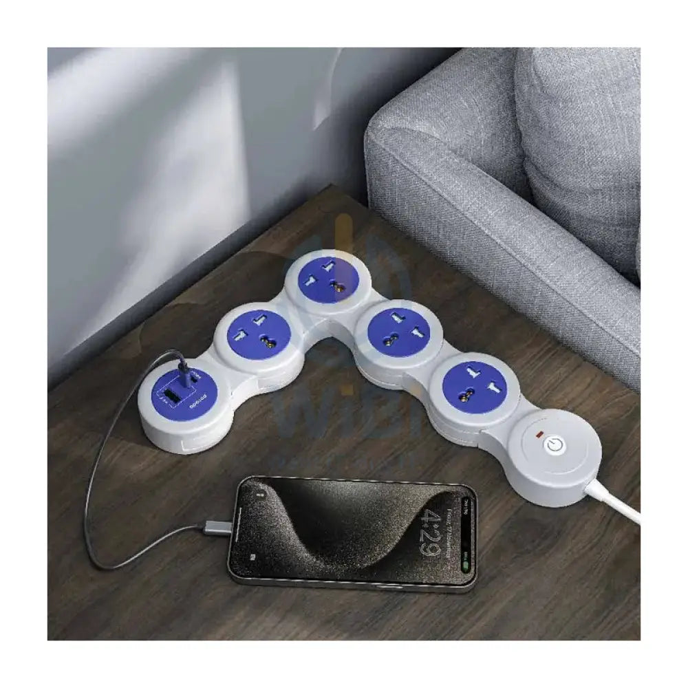 Porodo 4 AC Multiport Socket with UK Plug - 20W / 1.8 Meter / Grey Accessories > Power > Power Protection > Surge
