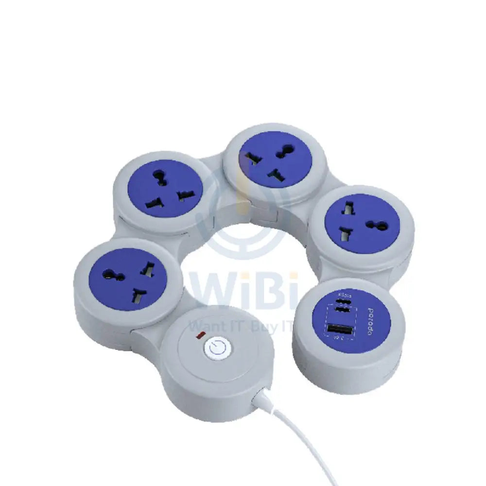 Porodo 4 AC Multiport Socket with UK Plug - 20W / 1.8 Meter / Grey Accessories > Power > Power Protection > Surge