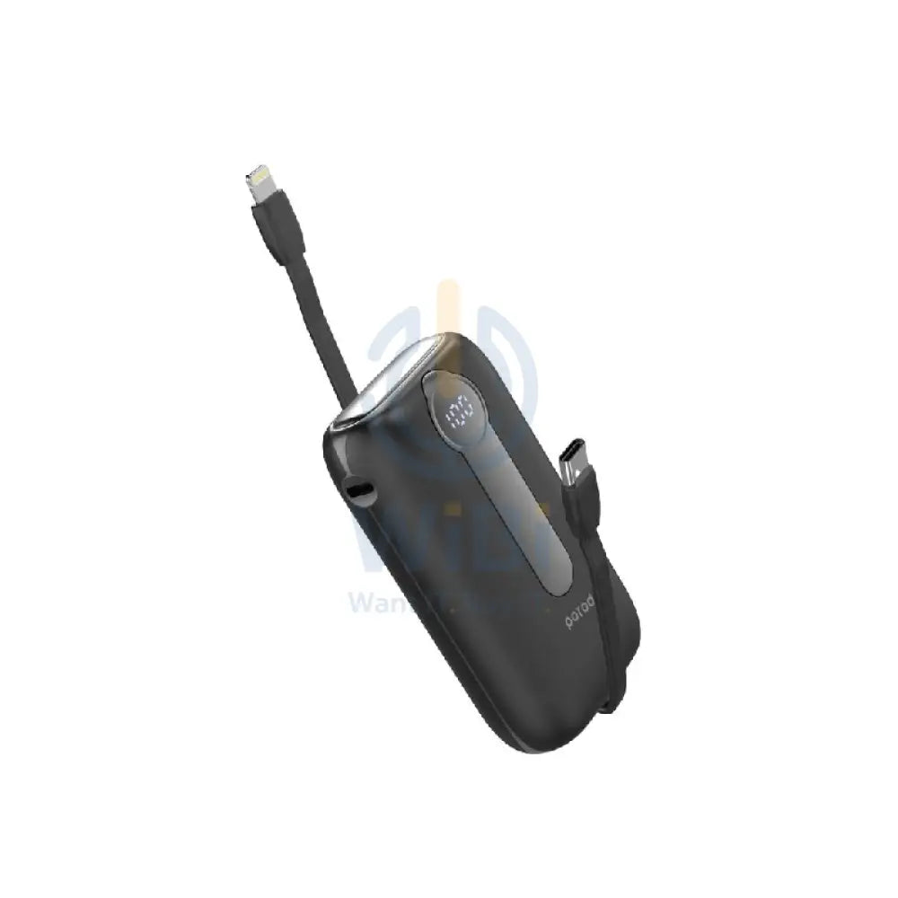 Porodo 4 Power Bank Station Lightning & Type-C Integrated Cable - 10000mAh / Black Accessories > Power Bank