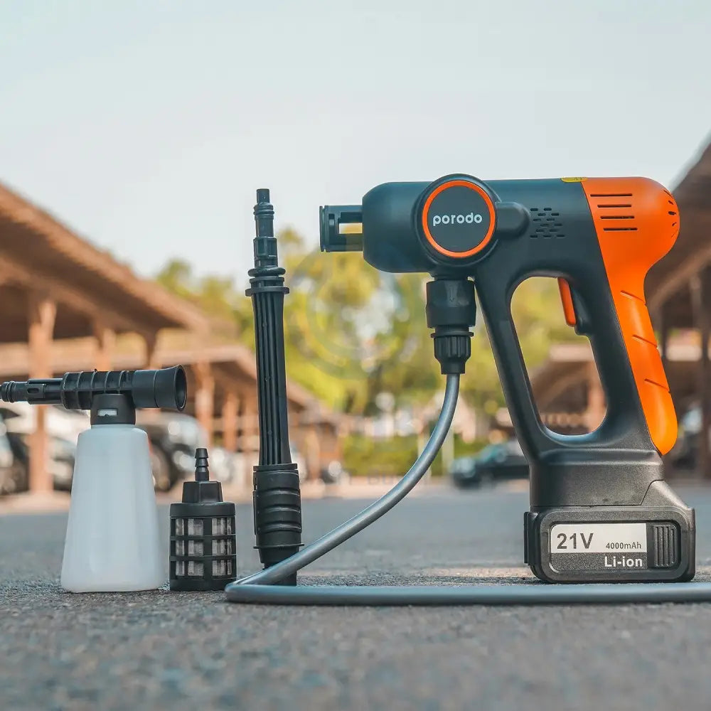 Porodo 4000mAh Portable Car Wash Machine - Black / Orange Accessories > Other Accessories