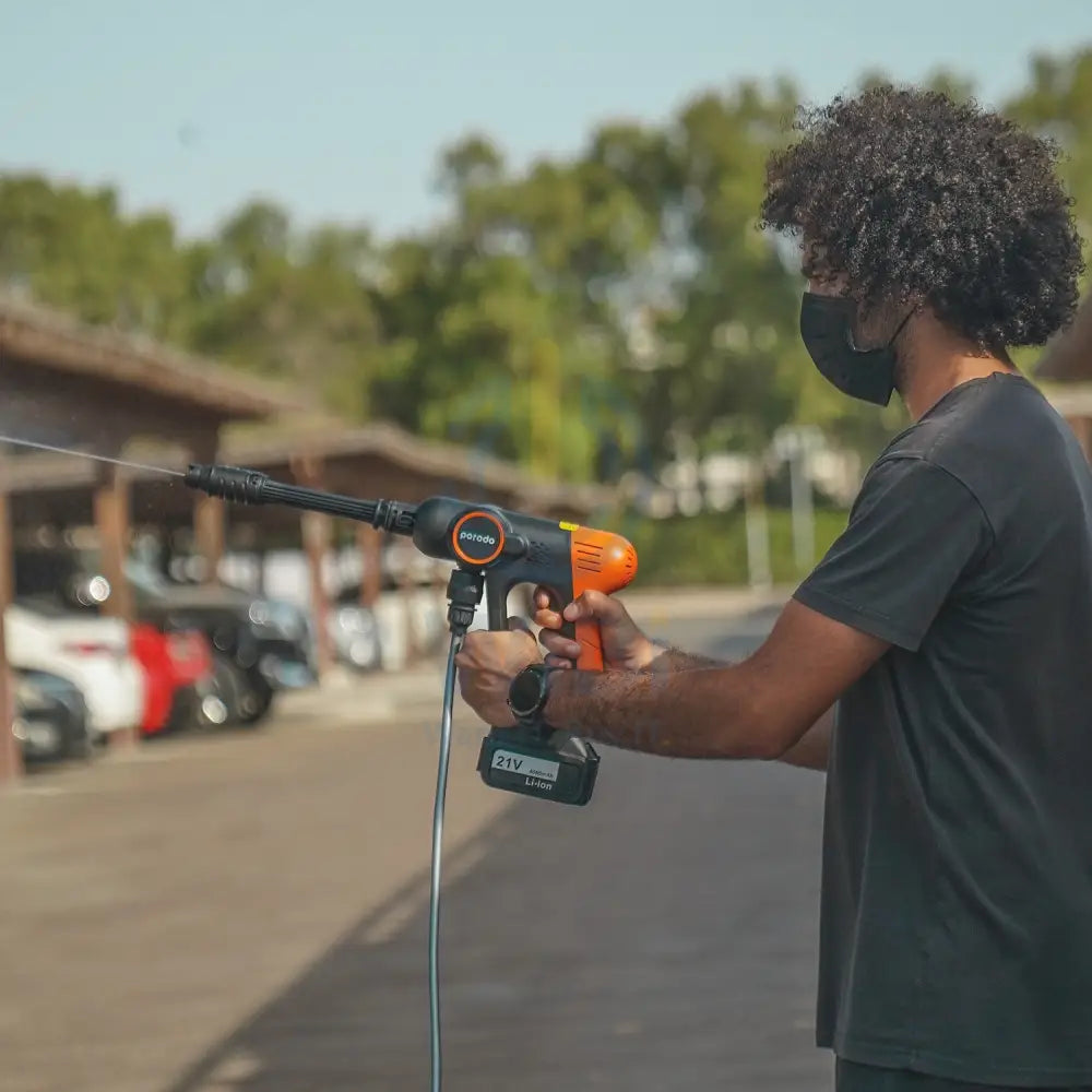 Porodo 4000mAh Portable Car Wash Machine - Black / Orange Accessories > Other Accessories