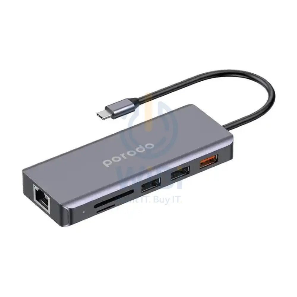 Porodo 9in1 4K HDMI Ethernet USB-C Hub Accessories > Cables & Converters > Cables