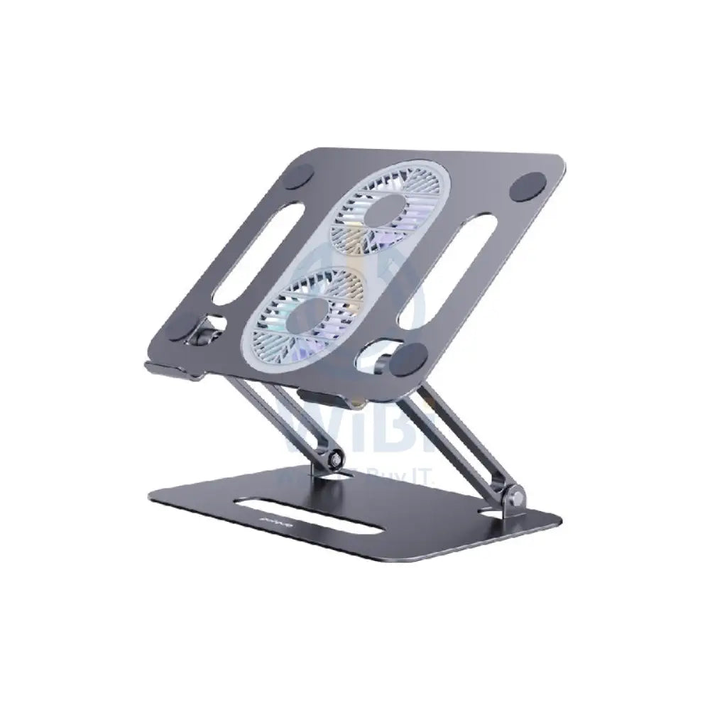 Porodo Adjustable Laptop Stand with Cooling Fan - Grey Accessories > Mobiles & Tablets > Mobiles > Mobile Holder