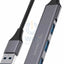 Porodo Blue 4 in1 USB-A Hub to 1 x USB-A 3.0 5Gbps and 3 x USB- A 2.0 480Mbps - Black Accessories > USB Hub