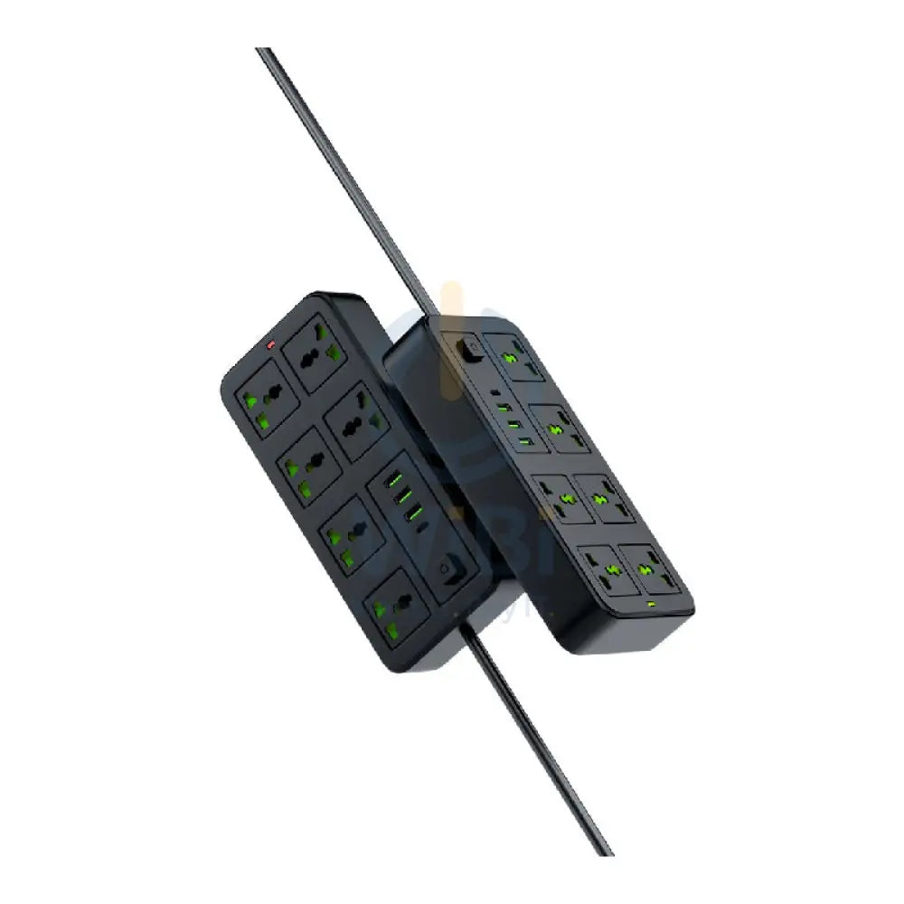 Porodo Blue 6 Universal Sockets Power Strip - 3 Meter / Black Accessories > Power Adapters