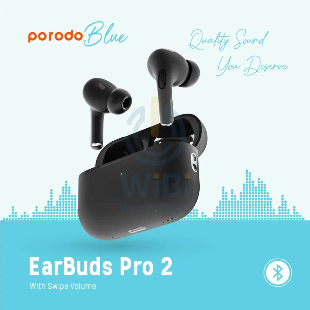 Porodo Blue Earbuds Pro 2 - Black Accessories > Audio > Headphones
