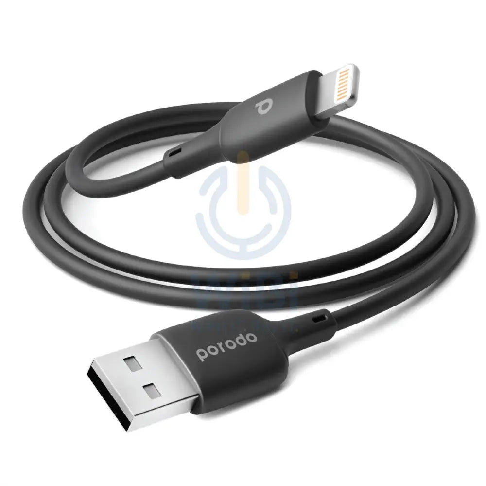 Porodo Blue PVC Lightning Cable 1m/3.2ft - Black Accessories > Cables & Converters