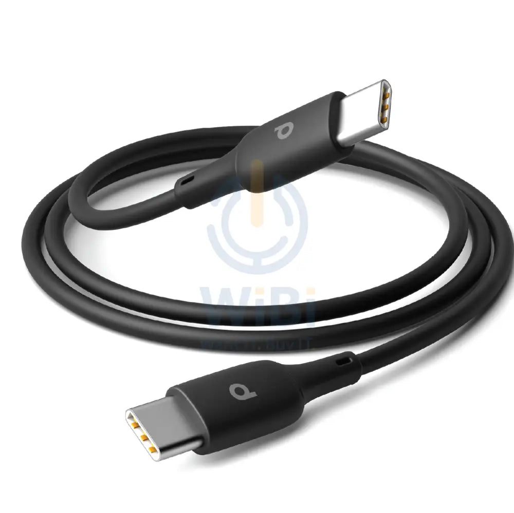 Porodo Blue PVC Type-C to Type-C 60W Durable Fast Charge & Data Cable - 1m/3.2ft / Black Accessories > Cables &