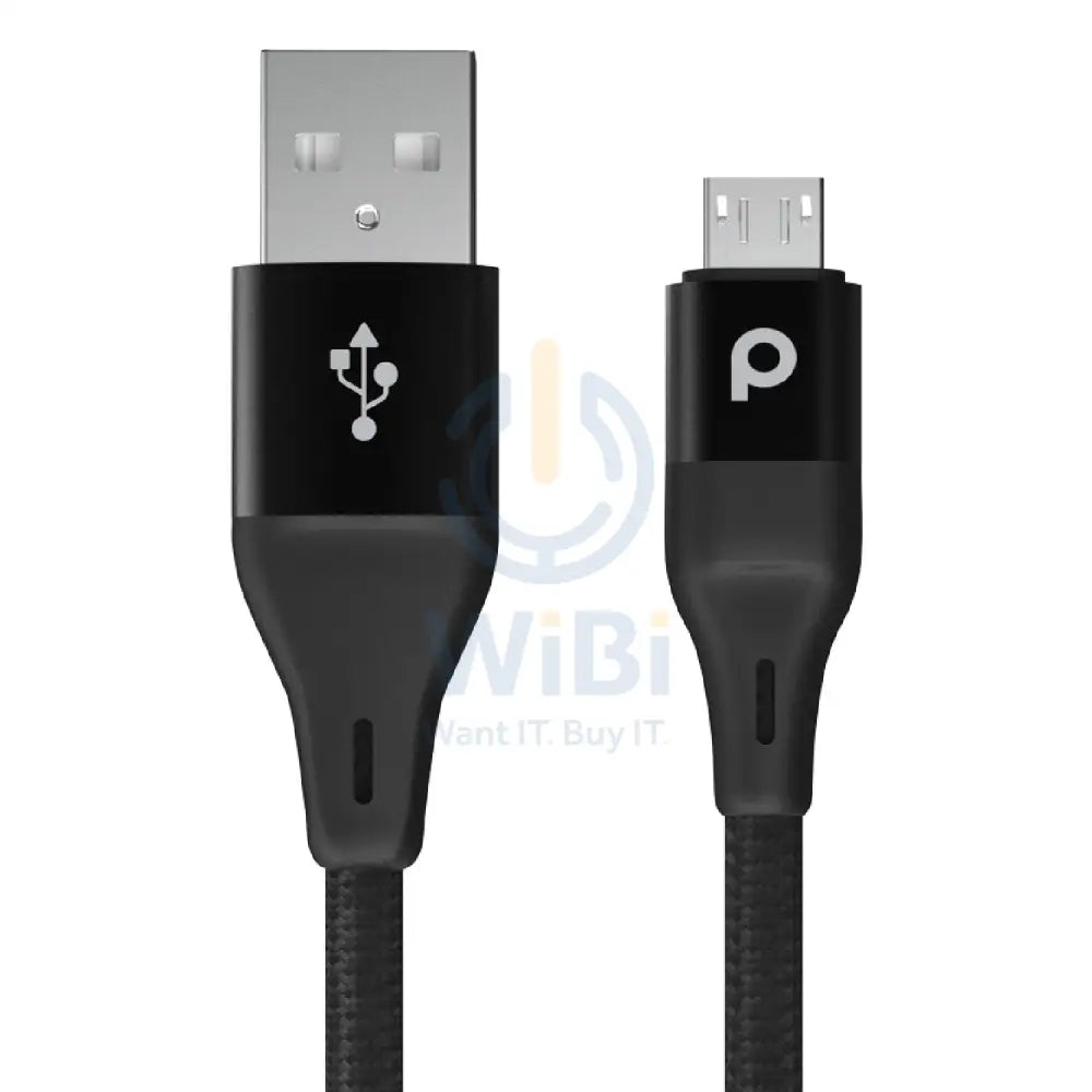 Porodo Braided USB-A to Type-C (3A 2.2m) - Black Accessories > Cables & Converters > Cables