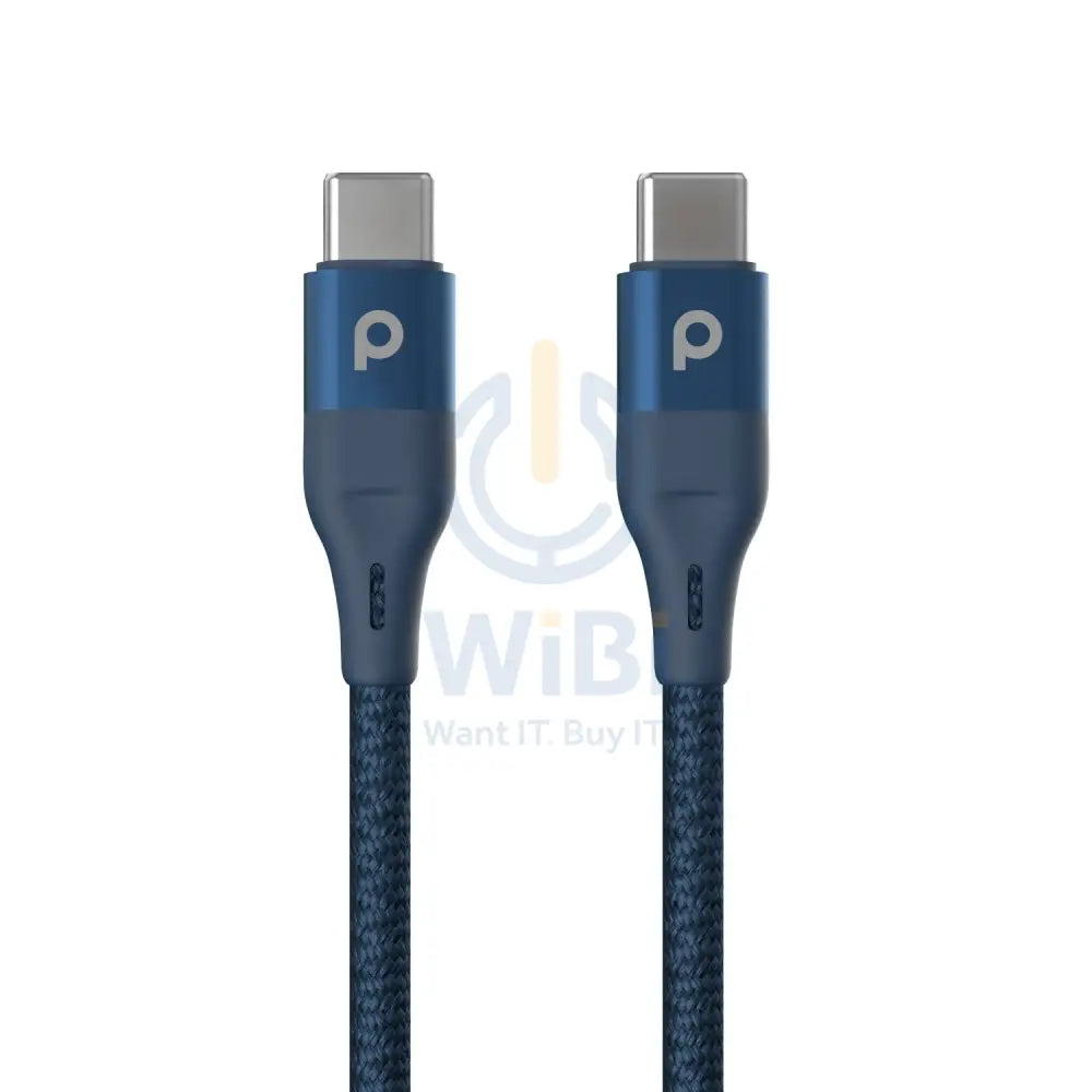 Porodo Braided USB-C to USB-C (60W 1.2m) - Blue Accessories > Cables & Converters > Cables