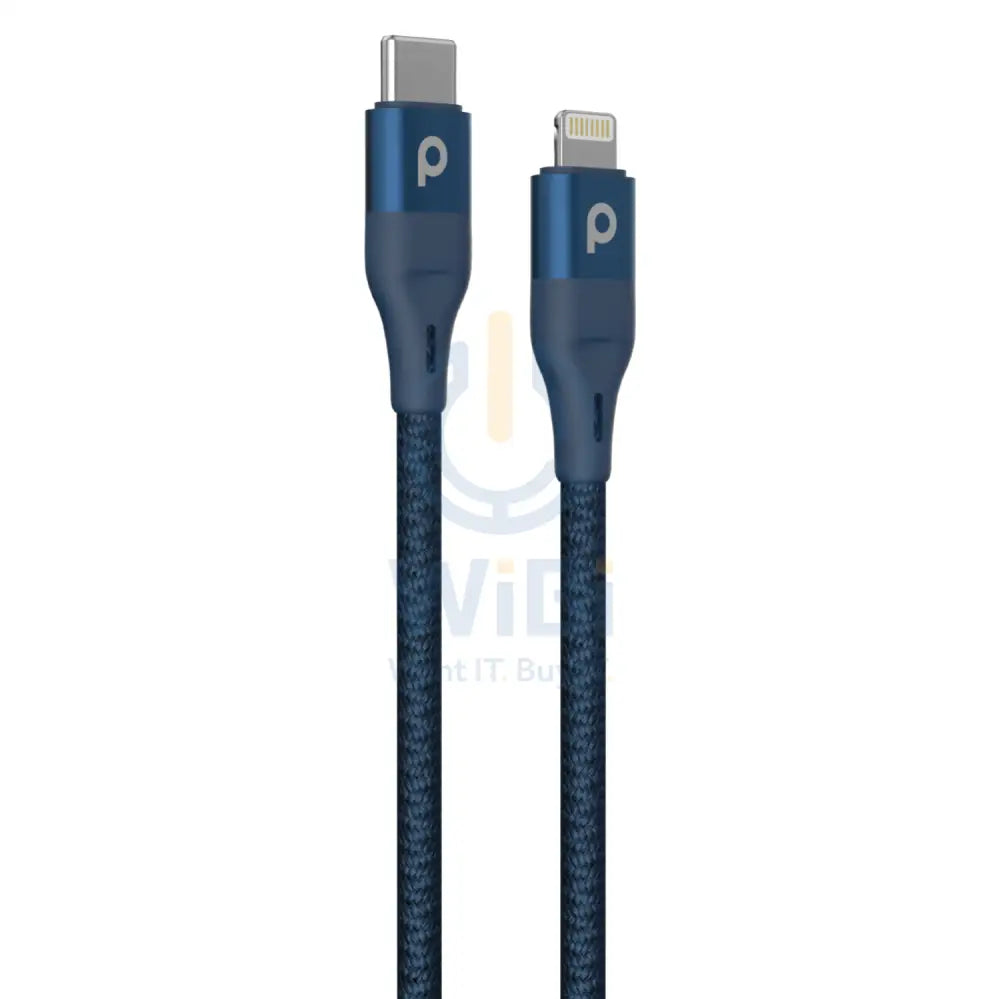 Porodo Braided USB-C to Lightning PD (9V 1.2m) - Blue Accessories > Cables & Converters > Cables
